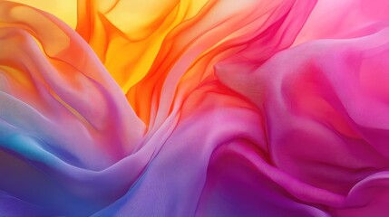 Obraz premium Abstract, flowing fabric in vibrant hues, creating a sense of motion and fluidity, forming a soft, dynamic background.