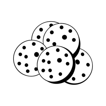 recommend clip art: Black silhouette cookie icon and vector illustration