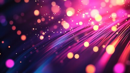 A digital abstract technology background featuring illuminated fiber optics, emphasizing the power of modern communication networks.