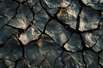Fototapeta premium Cracked earth texture symbolizing drought and aridity.