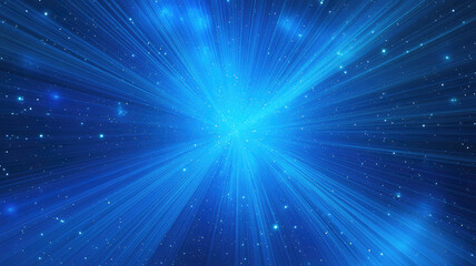 beautiful starburst background in a blue space, detailed and realistic image