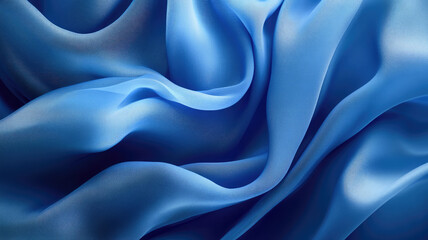 Obraz premium abstract blue background with fluid folds of fabric texture, extremely detailed image