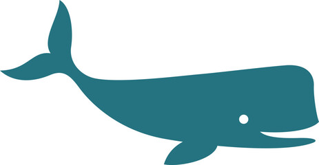 Blue whale color icon. Wild arctic animal
