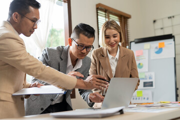 Asia business meeting   consultations of business people in the company's meeting room. 