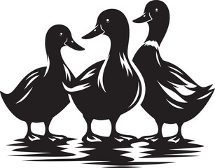 Duck Silhouette isolated on white background Minimalist duck vector illustration