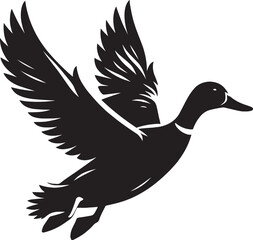 Duck Silhouette isolated on white background Minimalist duck vector illustration