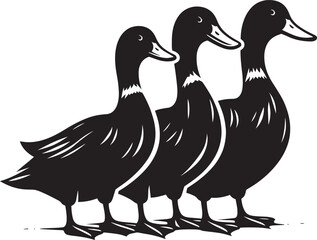 Duck Silhouette isolated on white background Minimalist duck vector illustration