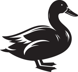 Duck Silhouette isolated on white background Minimalist duck vector illustration