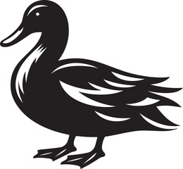 Duck Silhouette isolated on white background Minimalist duck vector illustration