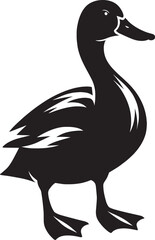 Duck Silhouette isolated on white background Minimalist duck vector illustration