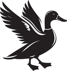 Duck Silhouette isolated on white background Minimalist duck vector illustration