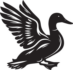 Duck Silhouette isolated on white background Minimalist duck vector illustration