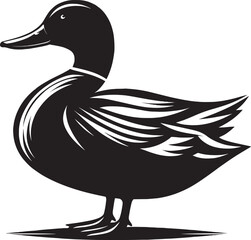 Duck Silhouette isolated on white background Minimalist duck vector illustration