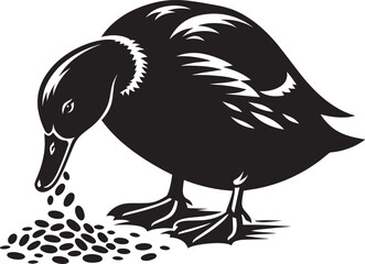 Duck Silhouette isolated on white background Minimalist duck vector illustration