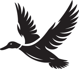 Duck Silhouette isolated on white background Minimalist duck vector illustration