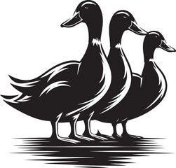 Duck Silhouette isolated on white background Minimalist duck vector illustration