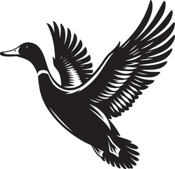 Duck Silhouette isolated on white background Minimalist duck vector illustration