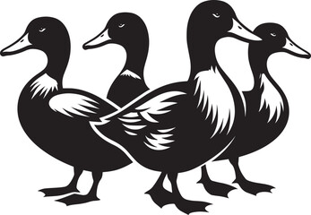 Duck Silhouette isolated on white background Minimalist duck vector illustration