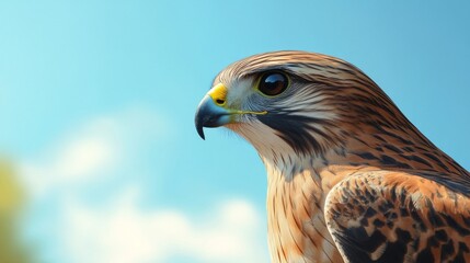 Bird with blue background