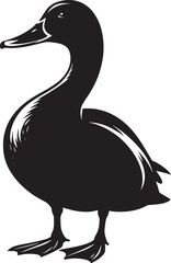 Duck Silhouette isolated on white background Minimalist duck vector illustration