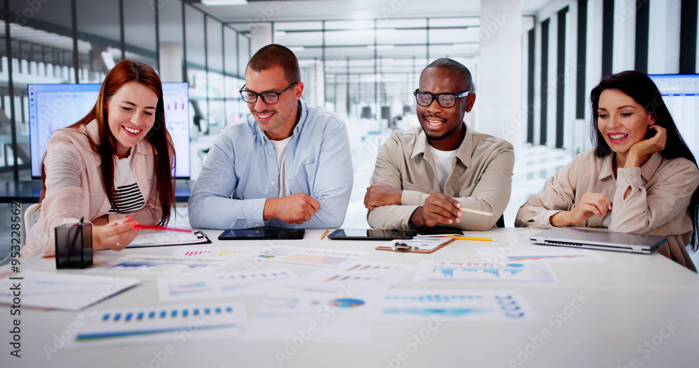 Poster corporate business meeting in conference room