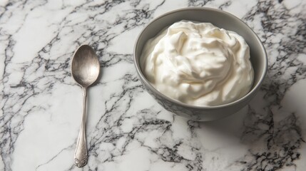 Fresh yogurt, a marble delight.