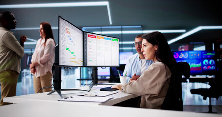 Agile Business Team Using Kanban Board