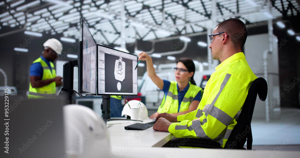 Leinwandbilder engineer doing 3d cad model design on computer