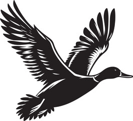 Duck Silhouette isolated on white background Minimalist duck vector illustration