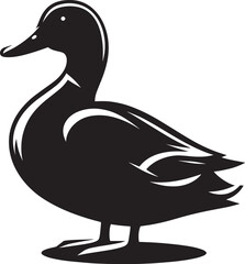 Duck Silhouette isolated on white background Minimalist duck vector illustration