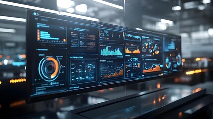 Futuristic Tech Interface - Data Analysis Dashboard