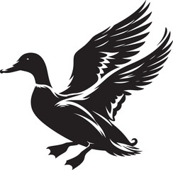 Duck Silhouette isolated on white background Minimalist duck vector illustration