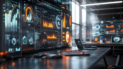 Fototapeta premium Futuristic Tech Interface Design Digital Workspace