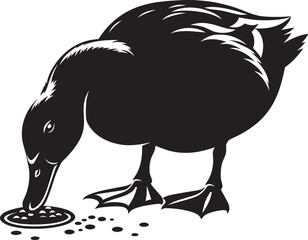 Duck Silhouette isolated on white background Minimalist duck vector illustration