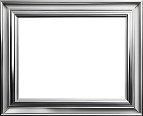 Fototapeta premium One silver picture frame on transparent background
