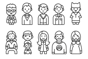 Obraz premium A diverse group of individuals in different poses and facial expressions