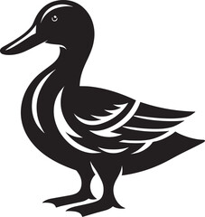 Duck Silhouette isolated on white background Minimalist duck vector illustration