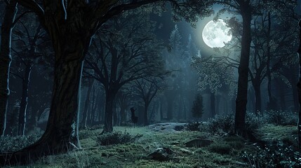 Fototapeta premium Dark forest wallpaper