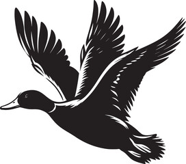 Duck Silhouette isolated on white background Minimalist duck vector illustration