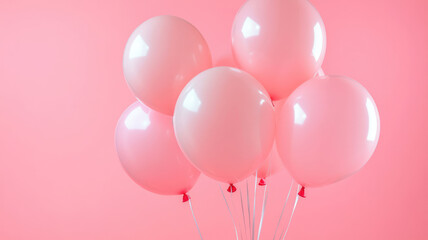 pink balloons on a pink background, high quality image