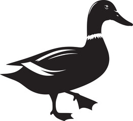 Duck Silhouette isolated on white background Minimalist duck vector illustration