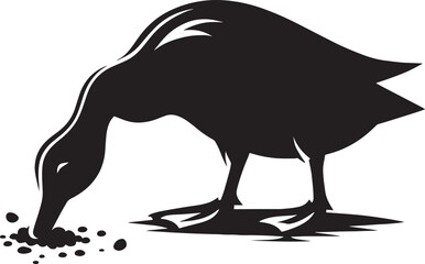 Duck Silhouette isolated on white background Minimalist duck vector illustration