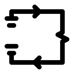 ohm, law, electric, physics outline icon