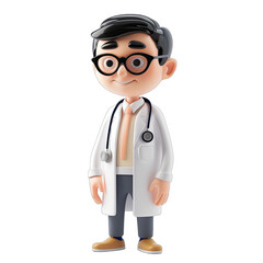 Fototapeta premium doctor with stethoscope on transparent background png