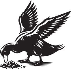 Duck Silhouette isolated on white background Minimalist duck vector illustration