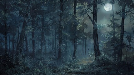 Fototapeta premium Dark forest wallpaper
