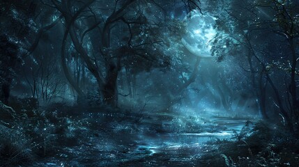 Obraz premium Dark forest wallpaper