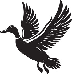 Duck Silhouette isolated on white background Minimalist duck vector illustration