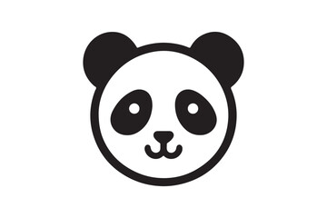 Fototapeta premium Panda face silhouette vector illustration