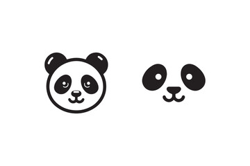 Panda face silhouette vector illustration © Koushik